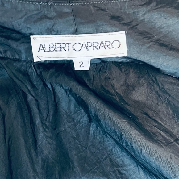 Albert Capraro Vintage Black Ruffle Edge Halter Wrap Dress - Picture 9 of 10